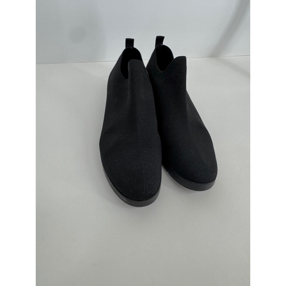 Anne Klein Qwinn Black Knit Slip On Wedge Sneakers Womens Sz 9.5 iFlex